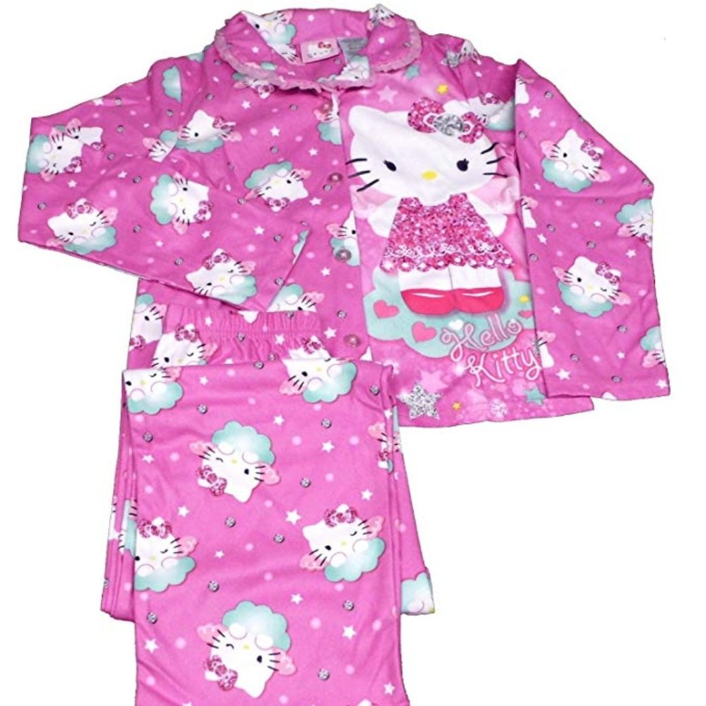 Hello Kitty Girls 2pc Pajama Coat Set Size 4/5 NWT
